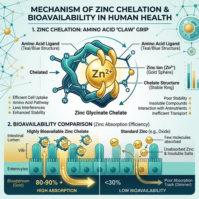 Zinco Quelato: O Que É, Para Que Serve e Por Que É Superior ao Zinco Comum