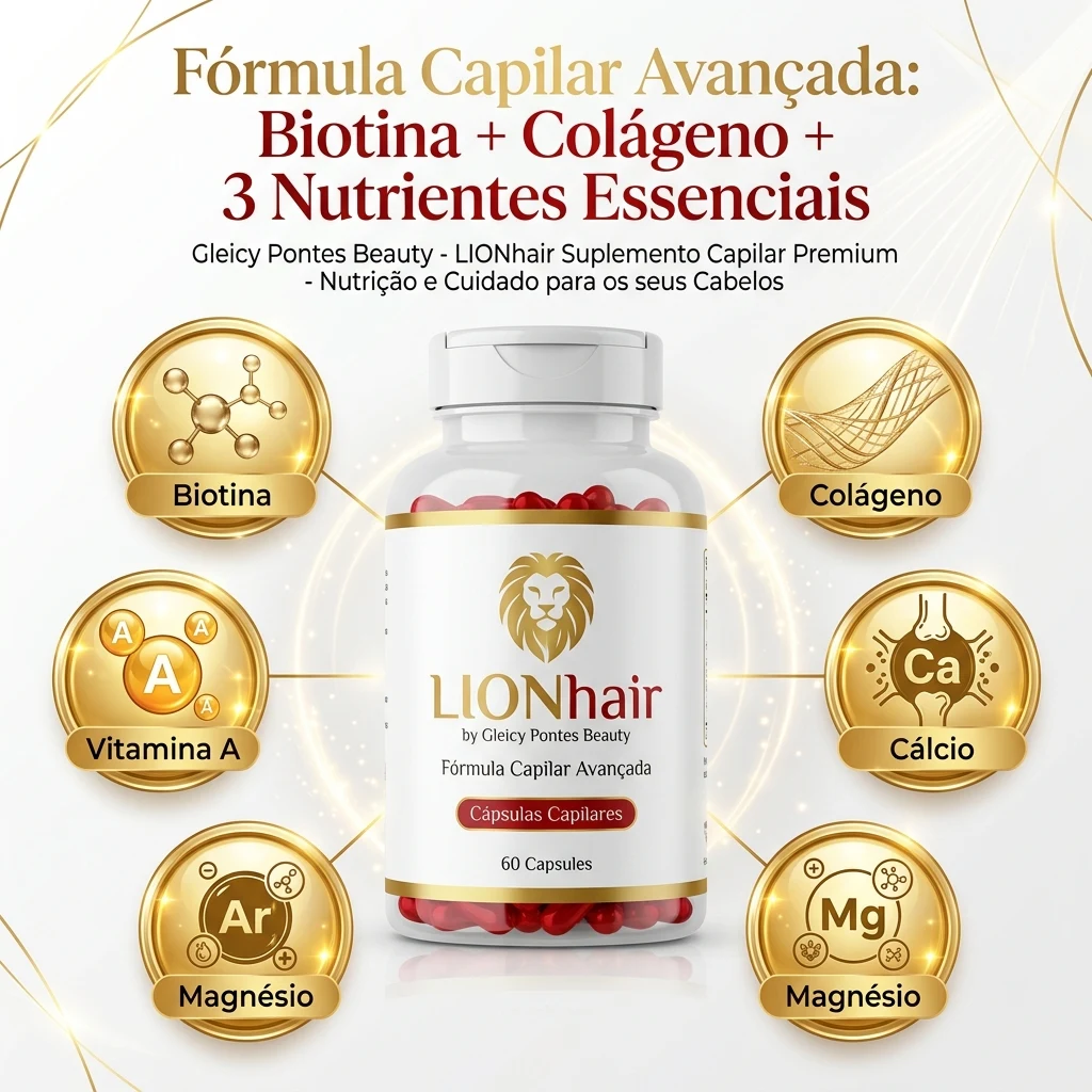 LIONhair — Kit 3 Potes 🏆 Tratamento Completo 90 Dias + Cabelo Transformado — imagem 2