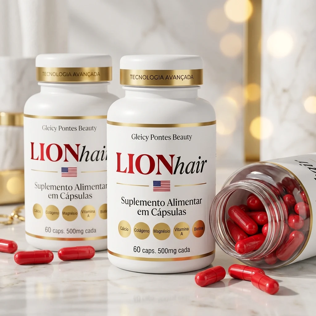 LIONhair — Kit 3 Potes 🏆 Tratamento Completo 90 Dias + Cabelo Transformado — imagem 1